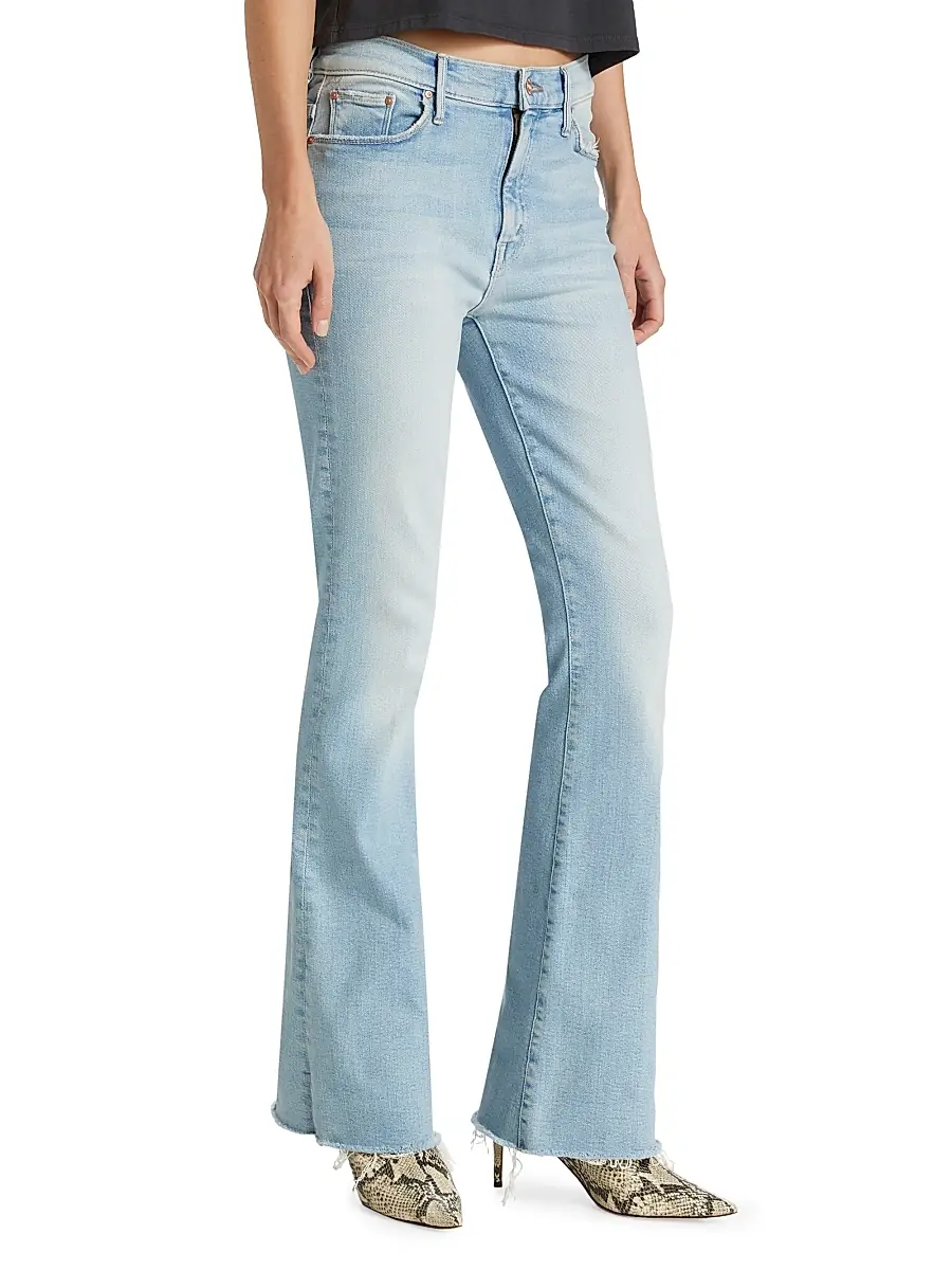 Mother Women's Weekender Fray Mid-Rise Flared Jeans | Thumbnail 4