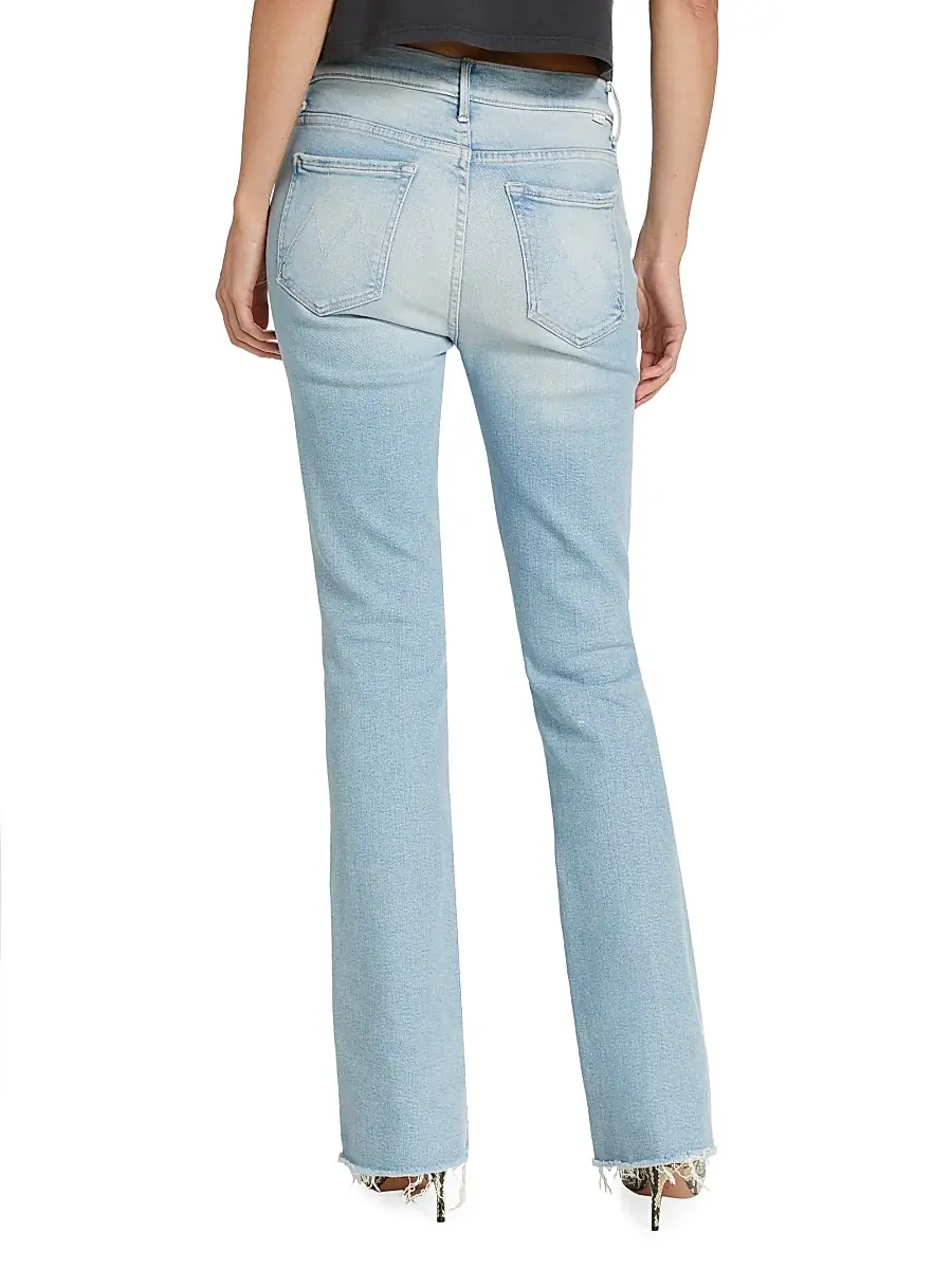 Mother Women's Weekender Fray Mid-Rise Flared Jeans | Thumbnail 5