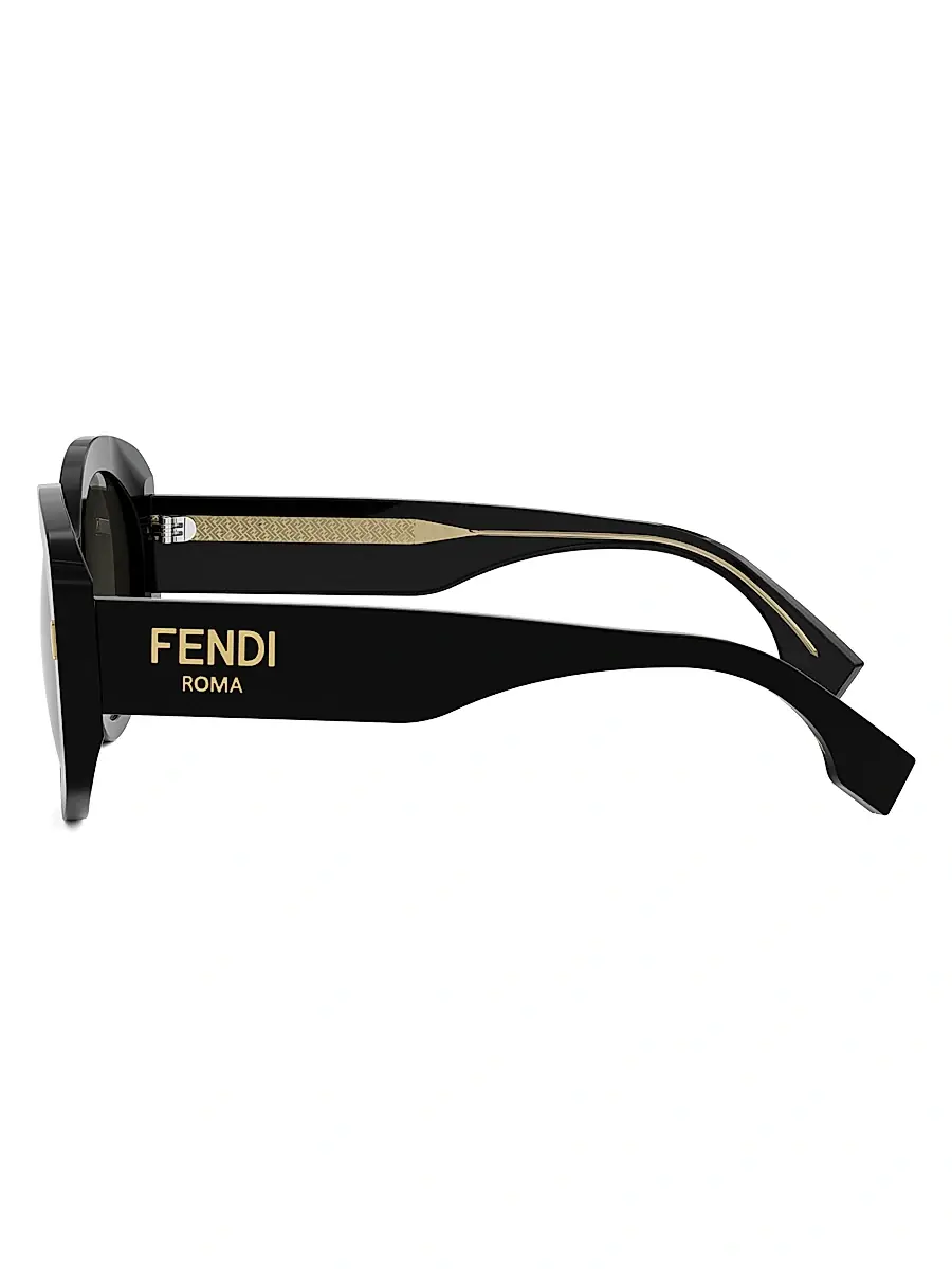 Fendi Women's Roma 51MM Round Sunglasses - Blonde Havana Brown | Thumbnail 11 Fendi Women's Roma 51MM Round Sunglasses - Blonde Havana Brown | Thumbnail 11