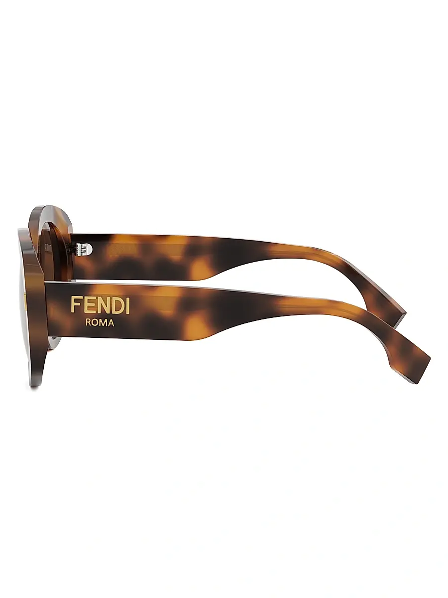 Fendi Women's Roma 51MM Round Sunglasses - Blonde Havana Brown | Thumbnail 3 Fendi Women's Roma 51MM Round Sunglasses - Blonde Havana Brown | Thumbnail 3