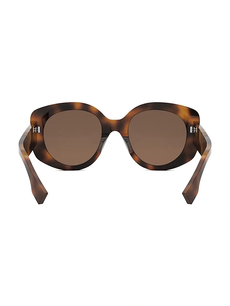 Fendi Women's Roma 51MM Round Sunglasses - Blonde Havana Brown | Thumbnail 5 Fendi Women's Roma 51MM Round Sunglasses - Blonde Havana Brown | Thumbnail 5