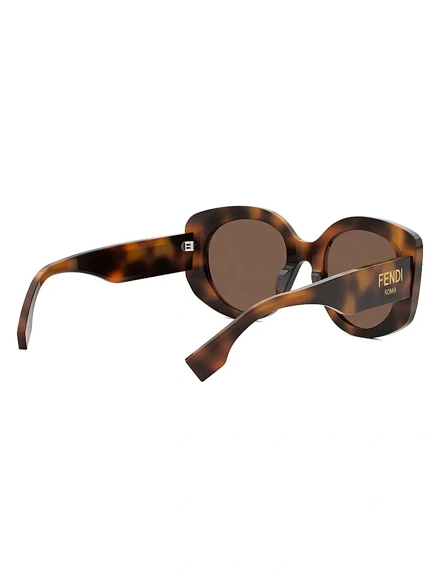 Fendi Women's Roma 51MM Round Sunglasses - Blonde Havana Brown | Thumbnail 6 Fendi Women's Roma 51MM Round Sunglasses - Blonde Havana Brown | Thumbnail 6