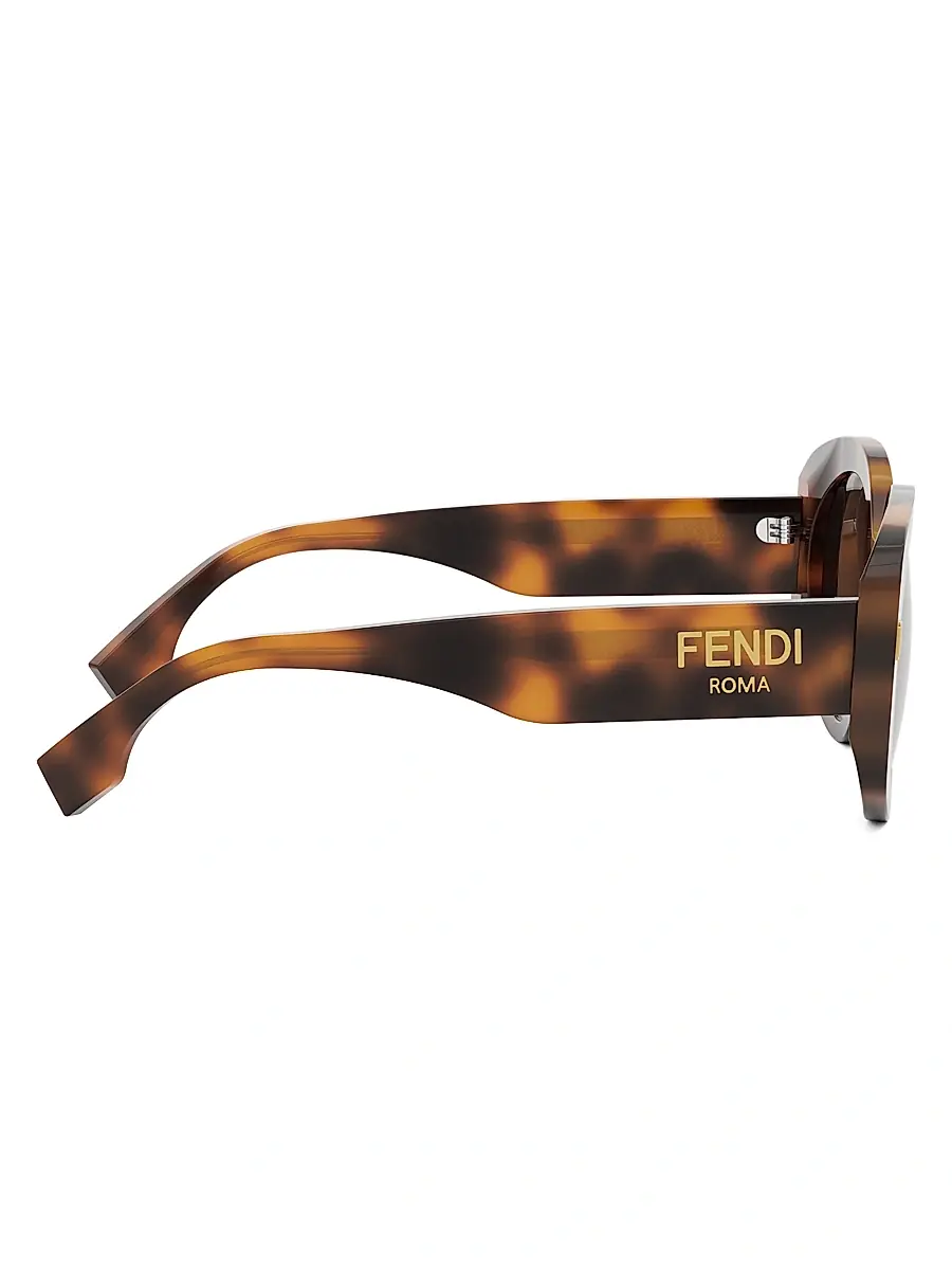 Fendi Women's Roma 51MM Round Sunglasses - Blonde Havana Brown | Thumbnail 7 Fendi Women's Roma 51MM Round Sunglasses - Blonde Havana Brown | Thumbnail 7
