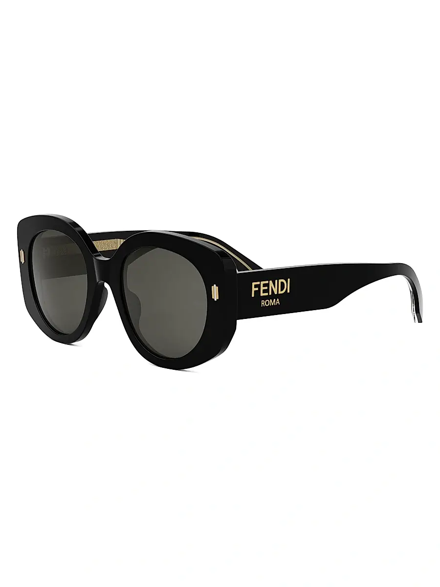 Fendi Women's Roma 51MM Round Sunglasses - Blonde Havana Brown | Thumbnail 9 Fendi Women's Roma 51MM Round Sunglasses - Blonde Havana Brown | Thumbnail 9