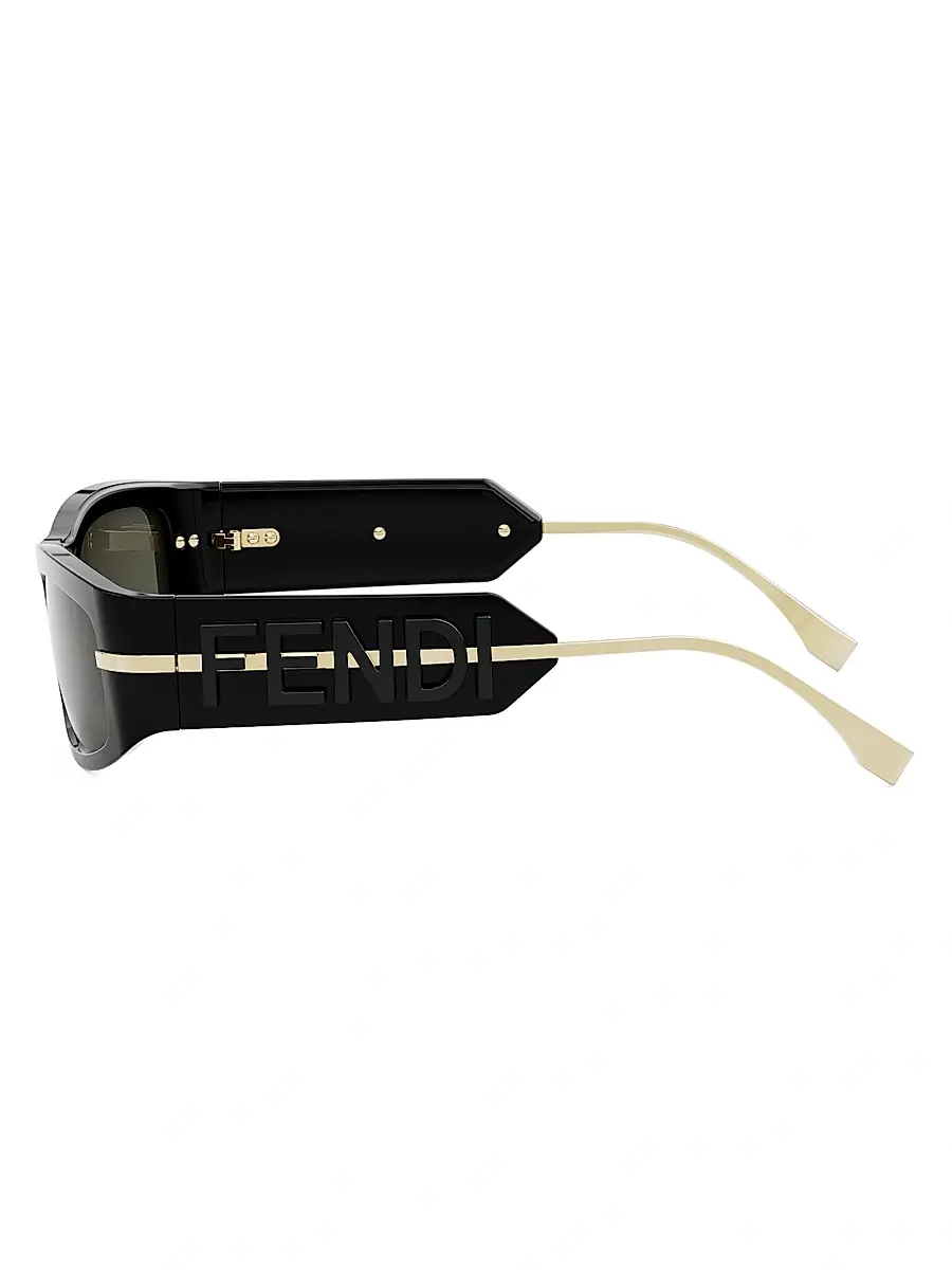 Fendi Women's Fendigraphy 57MM Oval Sunglasses - Shiny Black Smoke | Thumbnail 3