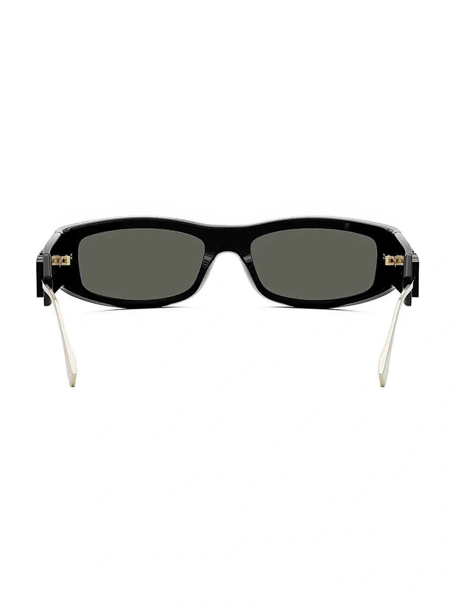 Fendi Women's Fendigraphy 57MM Oval Sunglasses - Shiny Black Smoke | Thumbnail 5