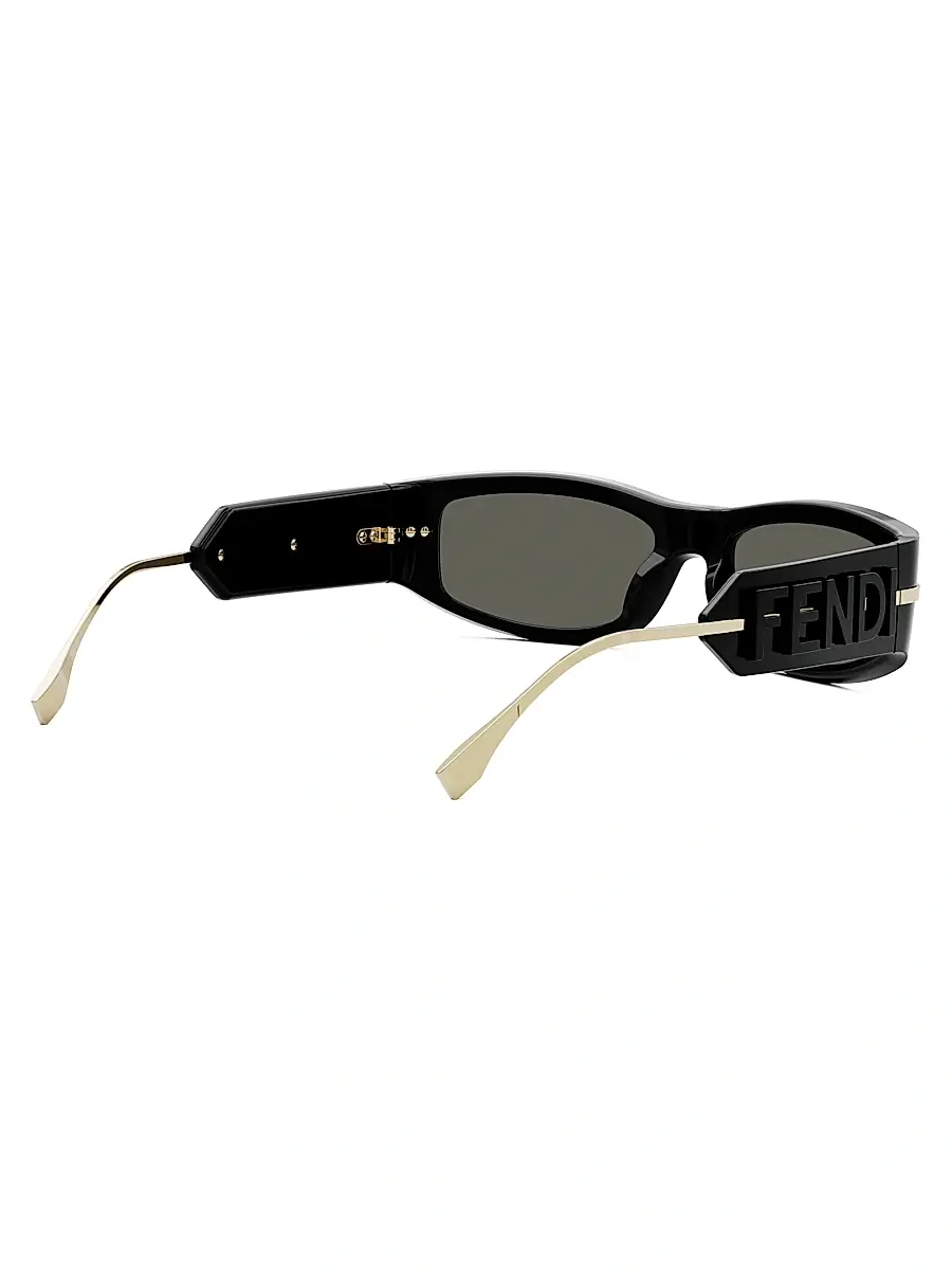 Fendi Women's Fendigraphy 57MM Oval Sunglasses - Shiny Black Smoke | Thumbnail 6