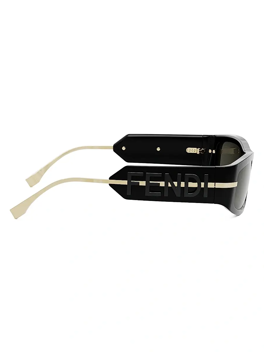 Fendi Women's Fendigraphy 57MM Oval Sunglasses - Shiny Black Smoke | Thumbnail 7