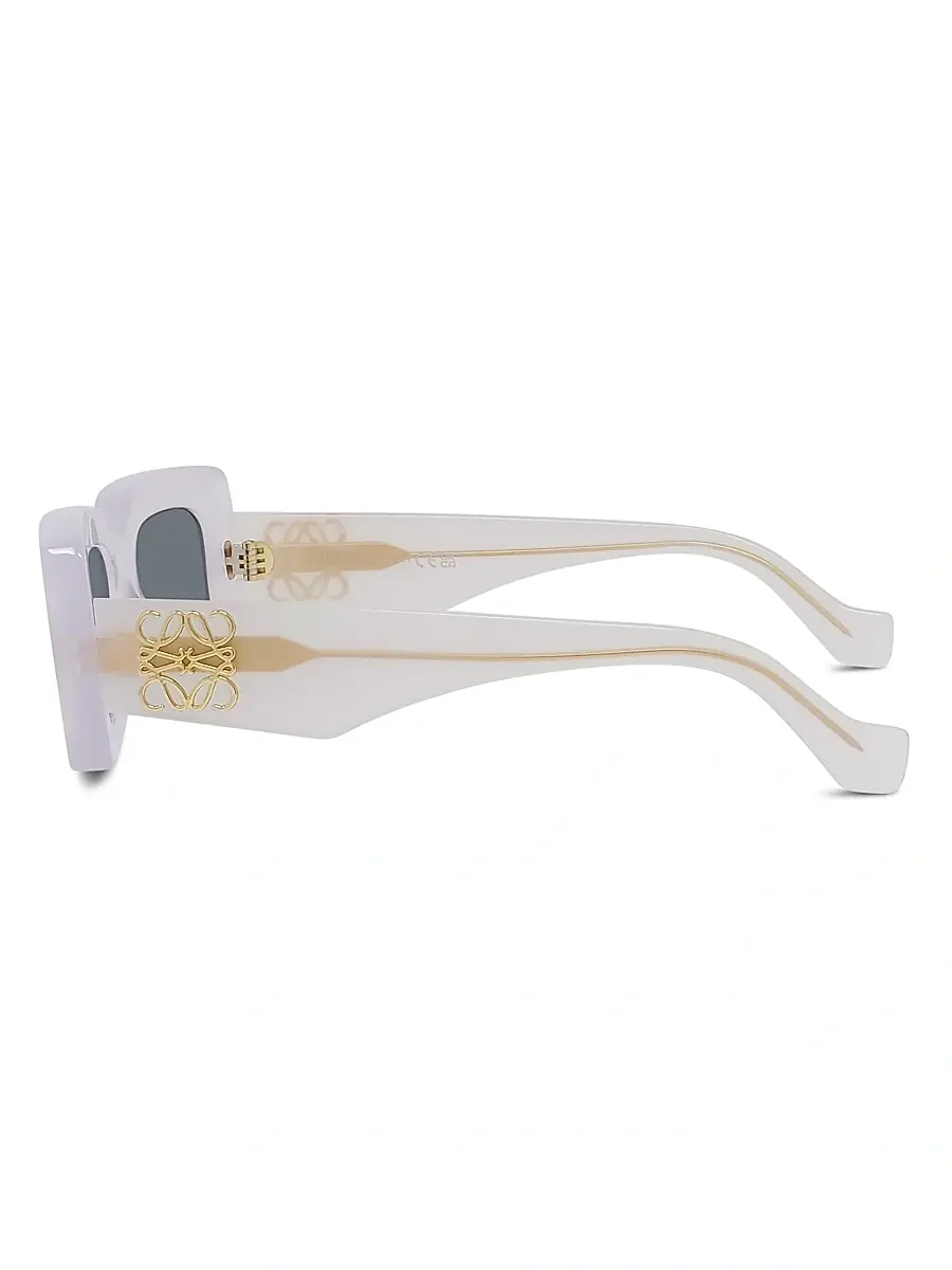 LOEWE Women's Chunky Anagram Rectangle Sunglasses - Ivory Smoke Mirror | Thumbnail 3 LOEWE Women's Chunky Anagram Rectangle Sunglasses - Ivory Smoke Mirror | Thumbnail 3