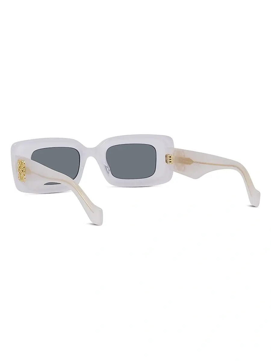 LOEWE Women's Chunky Anagram Rectangle Sunglasses - Ivory Smoke Mirror | Thumbnail 4 LOEWE Women's Chunky Anagram Rectangle Sunglasses - Ivory Smoke Mirror | Thumbnail 4