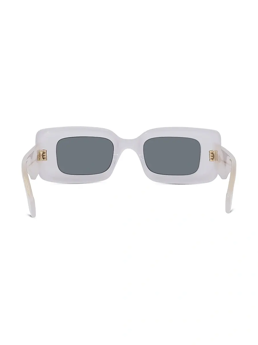 LOEWE Women's Chunky Anagram Rectangle Sunglasses - Ivory Smoke Mirror | Thumbnail 5 LOEWE Women's Chunky Anagram Rectangle Sunglasses - Ivory Smoke Mirror | Thumbnail 5