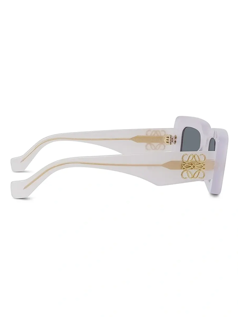 LOEWE Women's Chunky Anagram Rectangle Sunglasses - Ivory Smoke Mirror | Thumbnail 7 LOEWE Women's Chunky Anagram Rectangle Sunglasses - Ivory Smoke Mirror | Thumbnail 7
