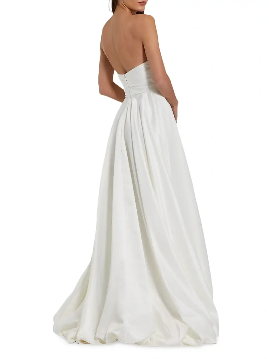 Mac Duggal Women's Strapless High-Low Satin Gown | Thumbnail 3 Mac Duggal Women's Strapless High-Low Satin Gown | Thumbnail 3