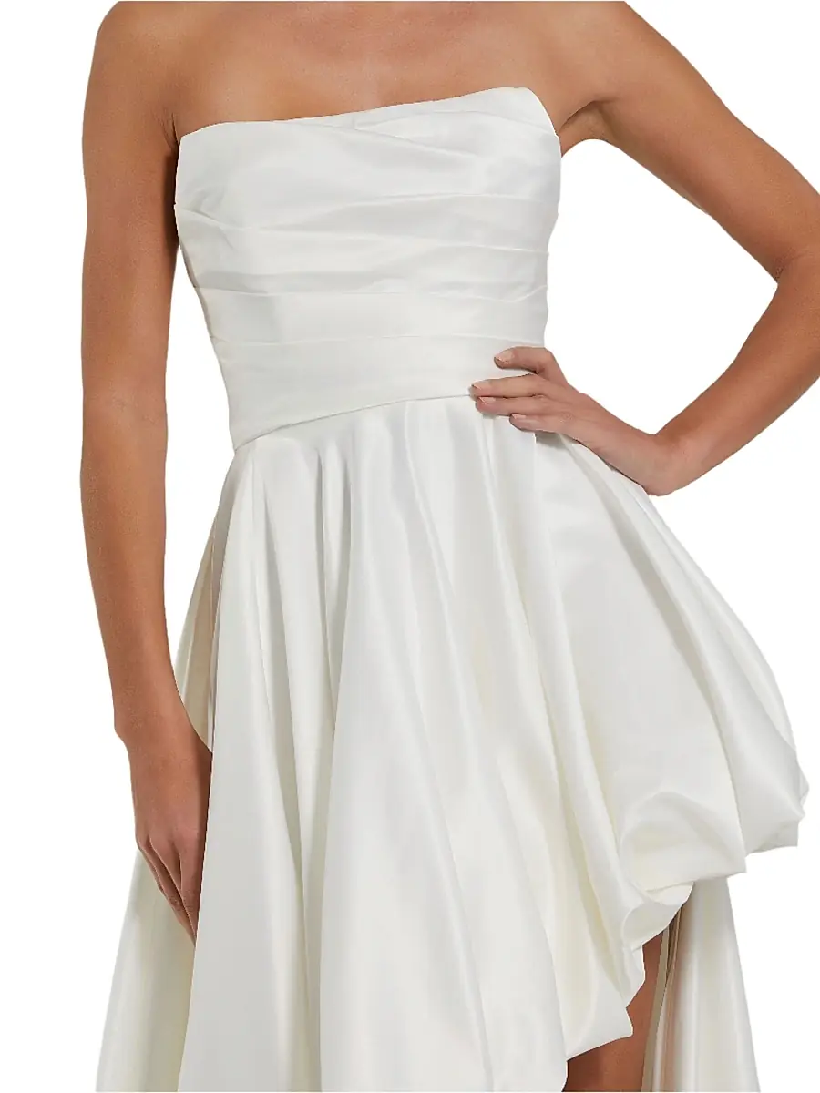Mac Duggal Women's Strapless High-Low Satin Gown | Thumbnail 4 Mac Duggal Women's Strapless High-Low Satin Gown | Thumbnail 4