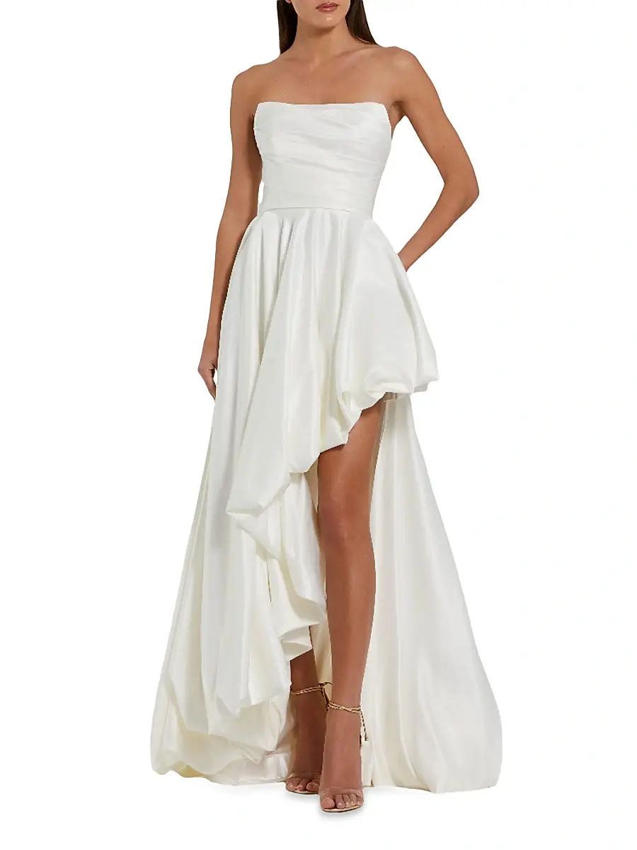 Mac Duggal Women's Strapless High-Low Satin Gown