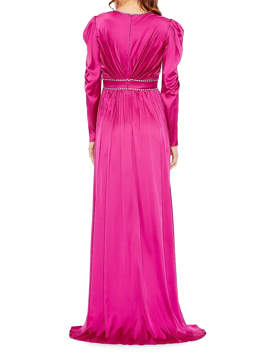 Mac Duggal Women's Ieena Satin Embellished Empire Gown | Thumbnail 2