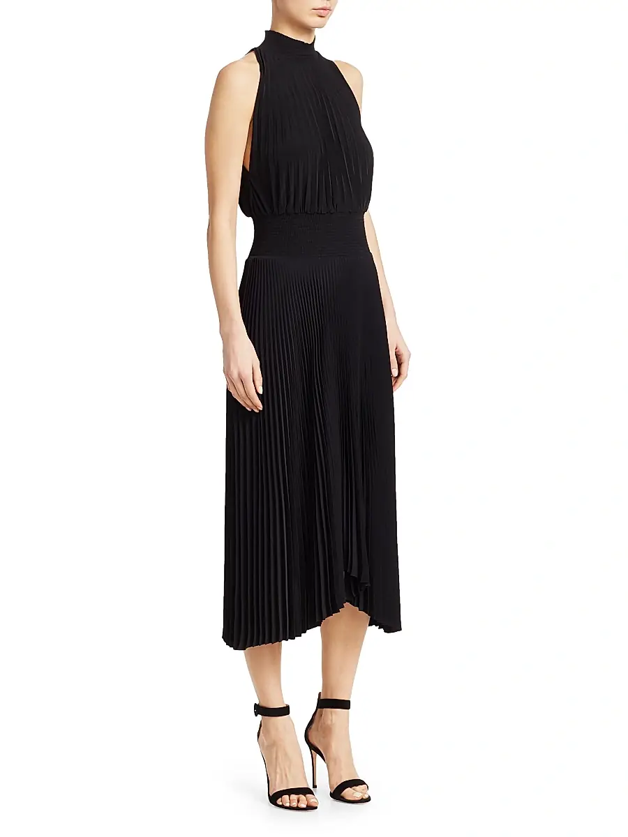 A.L.C. A. L.C. Women's Renzo Plissé Halter Midi Dress | Thumbnail 3 A.L.C. A. L.C. Women's Renzo Plissé Halter Midi Dress | Thumbnail 3