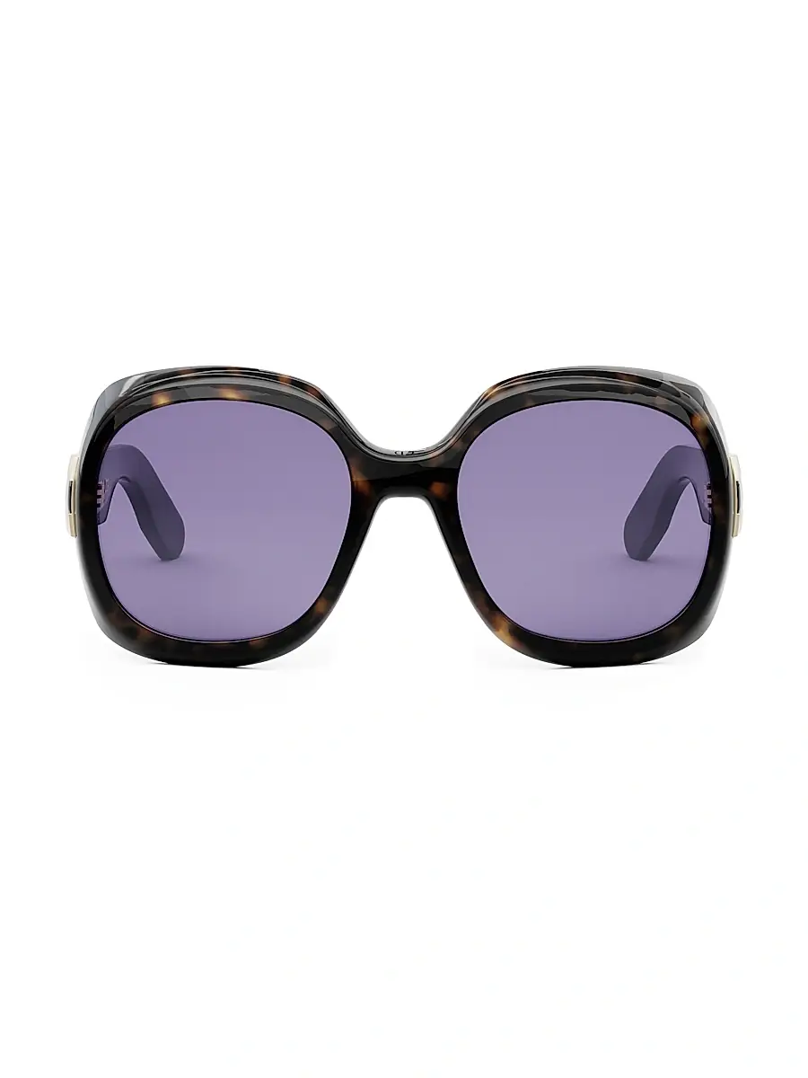 DIOR Women's Lady 95.22 R2I Round Sunglasses - Dark Havana | Thumbnail 2