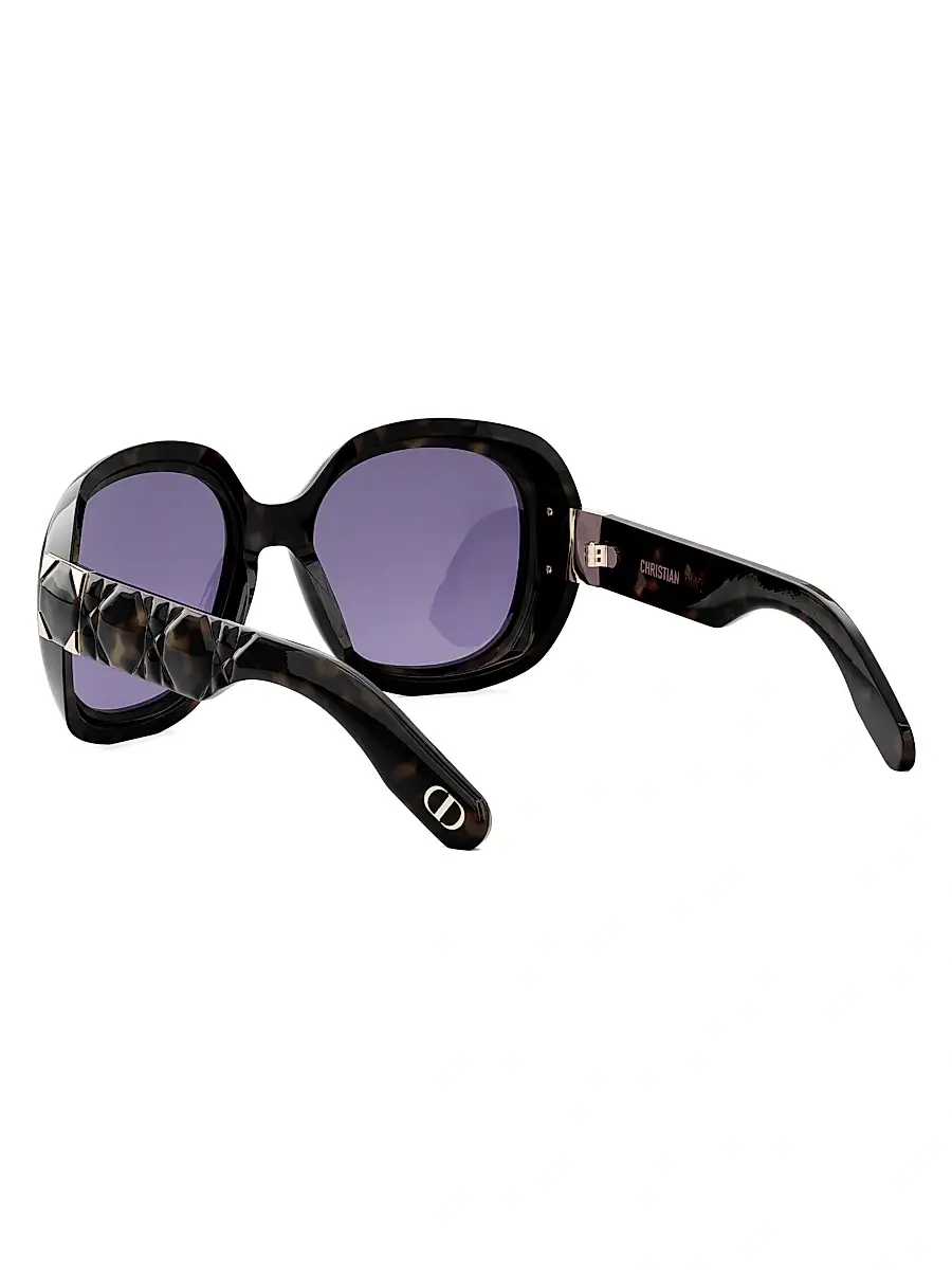 DIOR Women's Lady 95.22 R2I Round Sunglasses - Dark Havana | Thumbnail 4