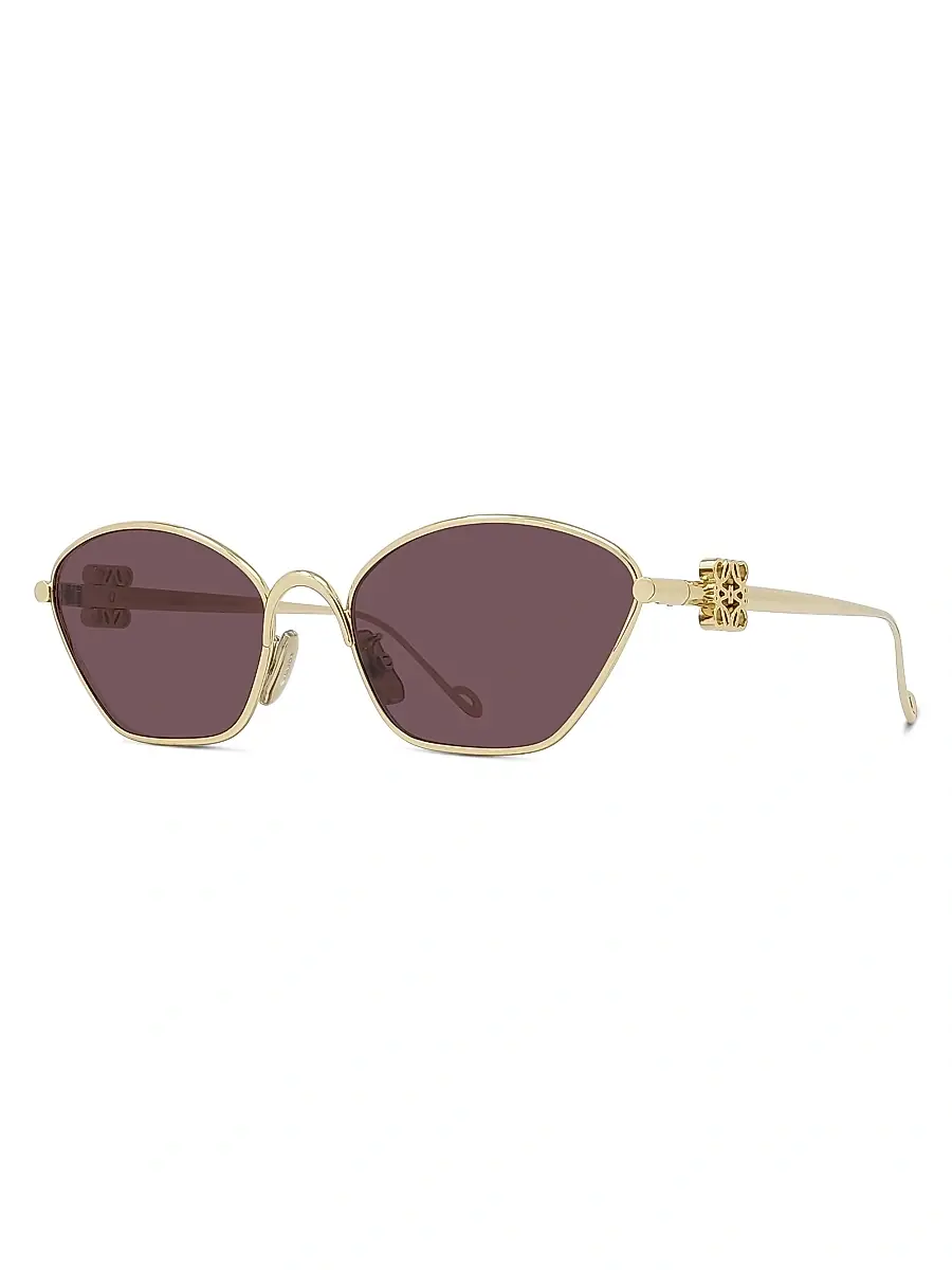 LOEWE Women's Anagram 57MM Cat-Eye Sunglasses - Gold Violet | Image 1 LOEWE Women's Anagram 57MM Cat-Eye Sunglasses - Gold Violet | Image 1