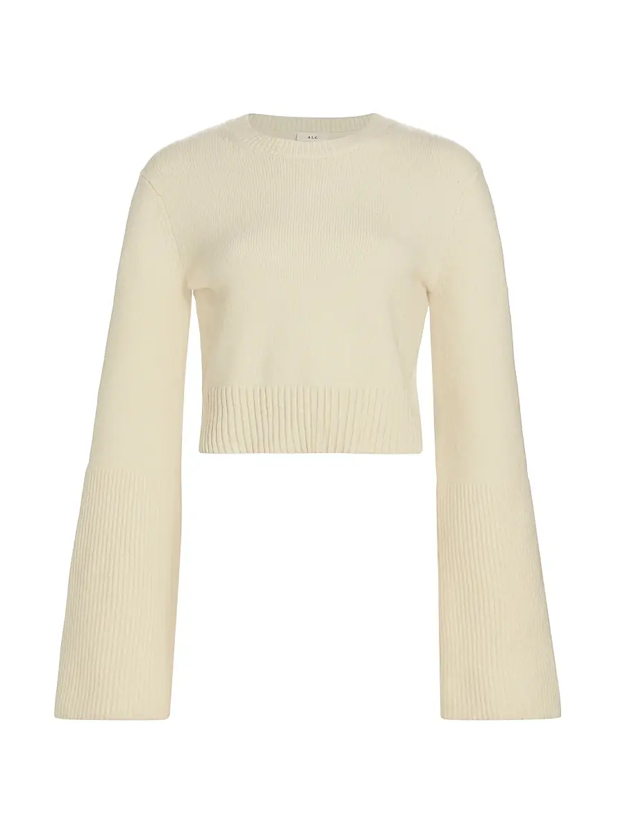 A.L.C. Women's Clover Merino Wool-Blend Sweater - Natural | Image 1 A.L.C. Women's Clover Merino Wool-Blend Sweater - Natural | Image 1