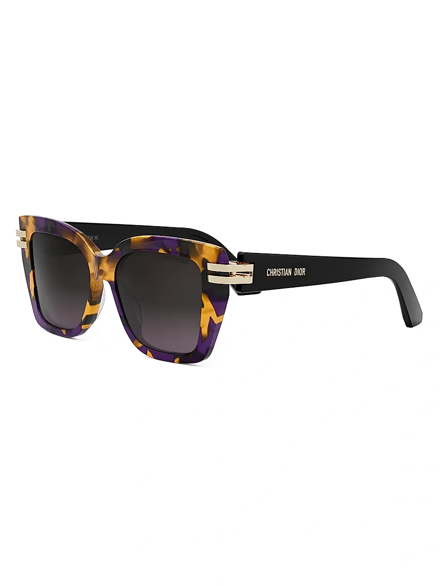 Dior Women's C S1I 52MM Square Sunglasses - Purple Orange Havana Gradient | Image 1 Dior Women's C S1I 52MM Square Sunglasses - Purple Orange Havana Gradient | Image 1