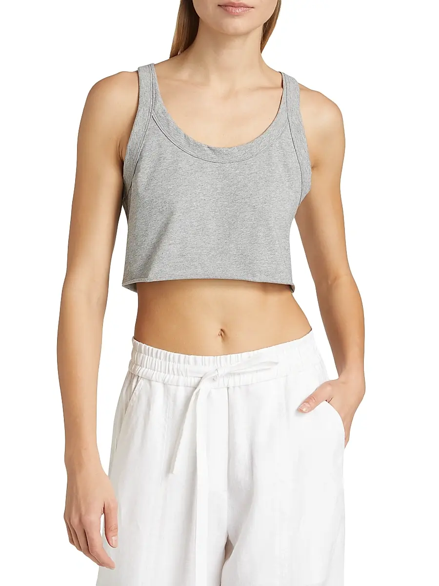 A.L.C. A. L.C. Women's Halsey Cotton Cropped Tank | Thumbnail 3 A.L.C. A. L.C. Women's Halsey Cotton Cropped Tank | Thumbnail 3