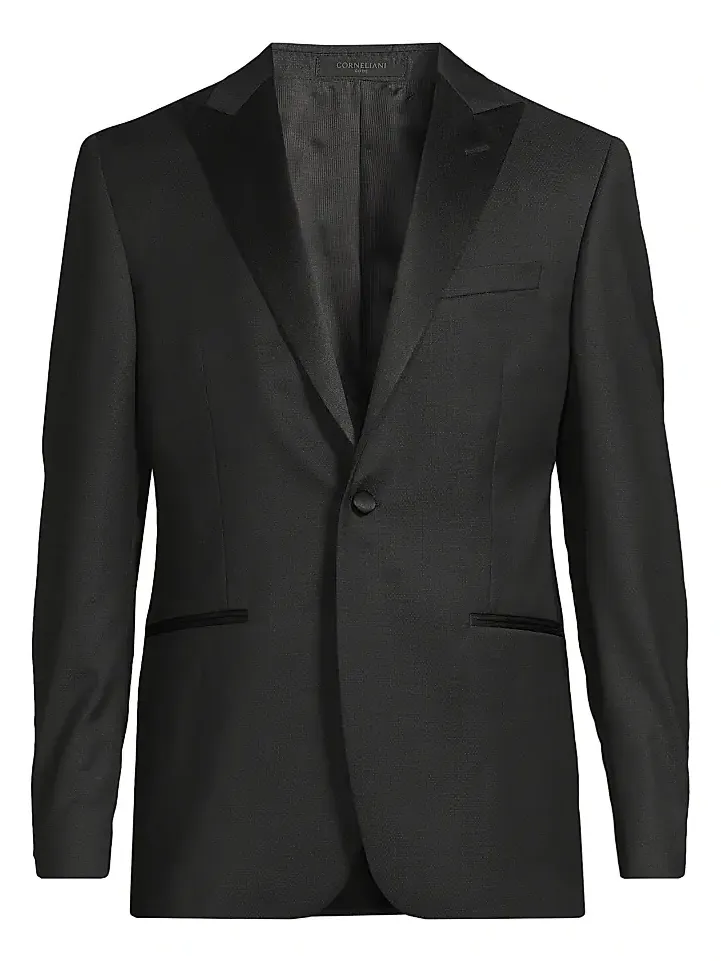 Men's Jacquard Tuxedo Peak-Lapel Jacket Men's Jacquard Tuxedo Peak-Lapel Jacket