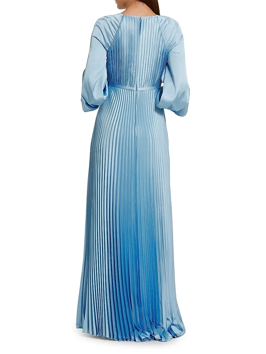 Mac Duggal Women's Ieena Pleated A-Line Chiffon Gown | Thumbnail 2