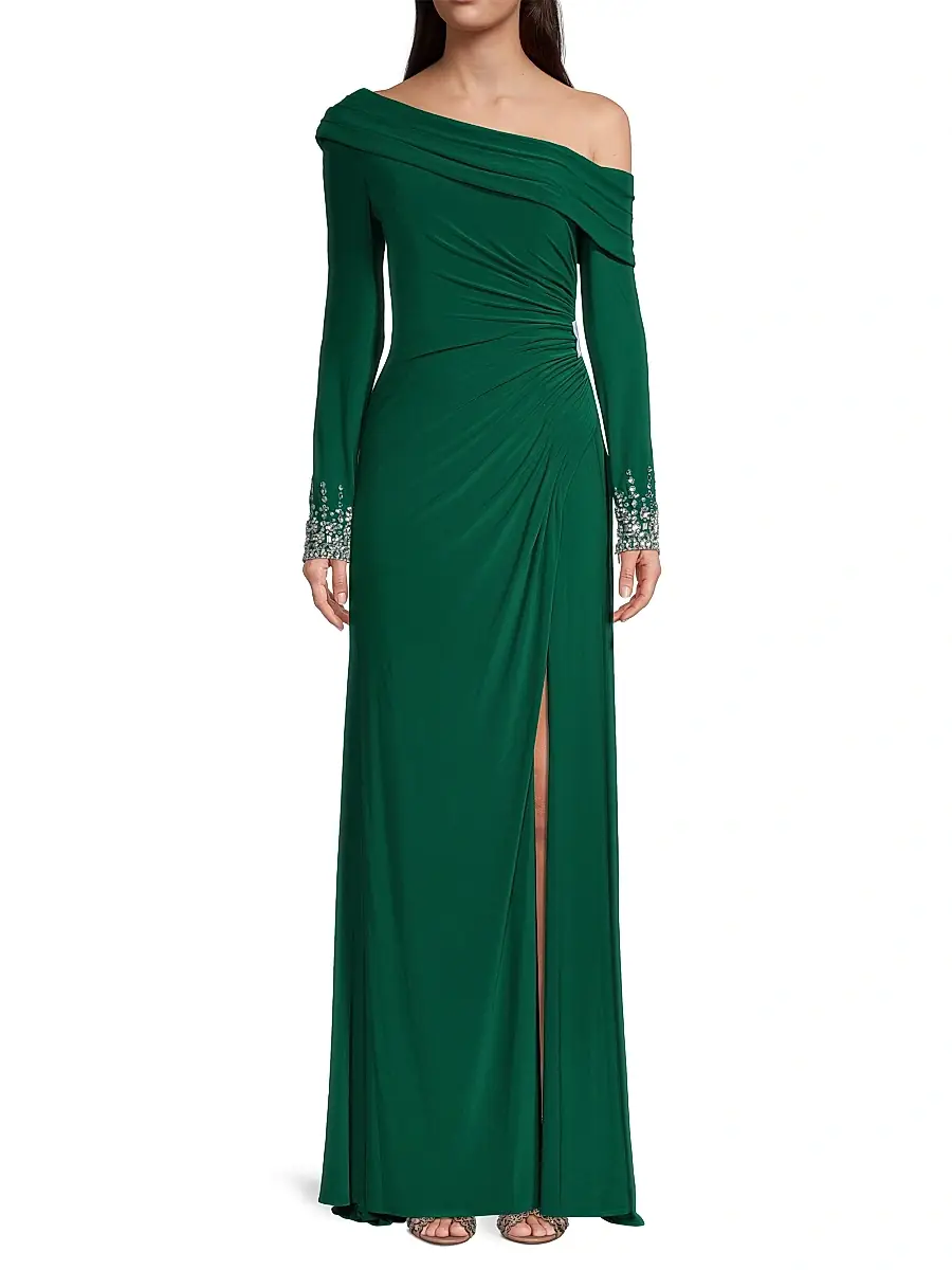 Mac Duggal Women's Asymmetrical Jeweled Gown | Thumbnail 2 Mac Duggal Women's Asymmetrical Jeweled Gown | Thumbnail 2
