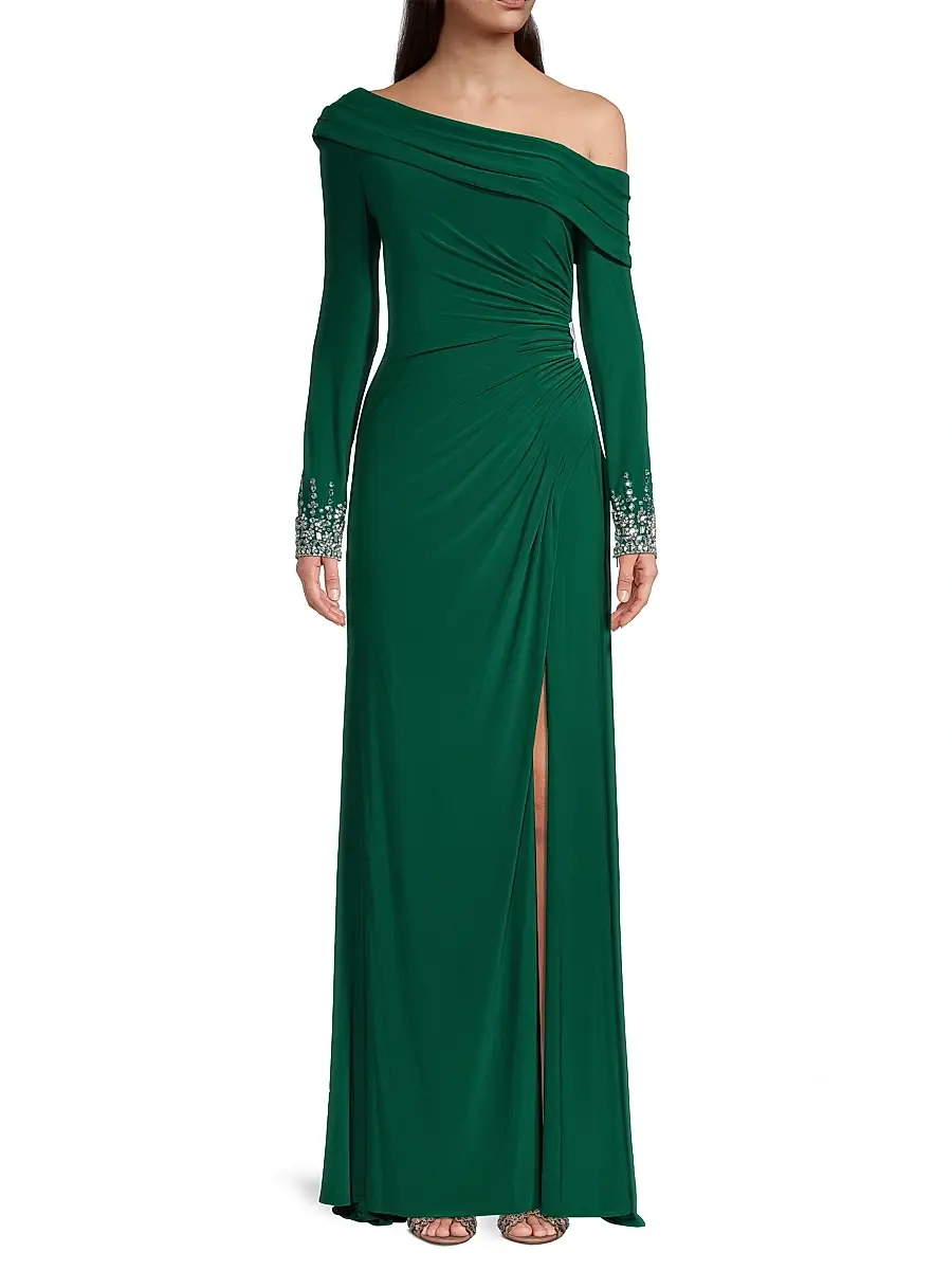 Mac Duggal Women's Asymmetrical Jeweled Gown | Thumbnail 3 Mac Duggal Women's Asymmetrical Jeweled Gown | Thumbnail 3