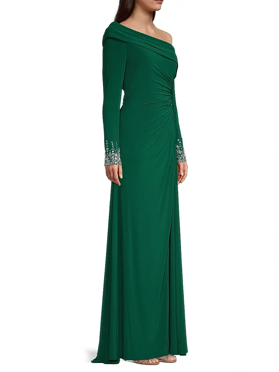 Mac Duggal Women's Asymmetrical Jeweled Gown | Thumbnail 4 Mac Duggal Women's Asymmetrical Jeweled Gown | Thumbnail 4