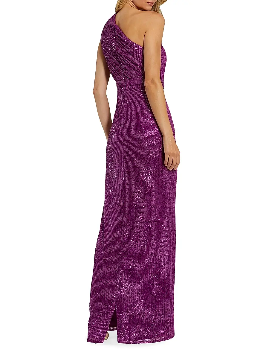 Mac Duggal Women's Metallic One-Shoulder Gown | Thumbnail 2 Mac Duggal Women's Metallic One-Shoulder Gown | Thumbnail 2