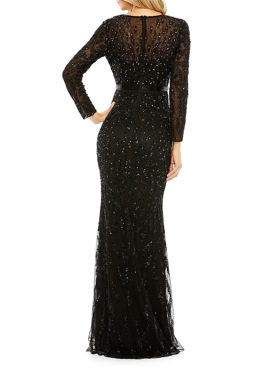Mac Duggal Women's Illusion Sequin Gown | Thumbnail 3 Mac Duggal Women's Illusion Sequin Gown | Thumbnail 3