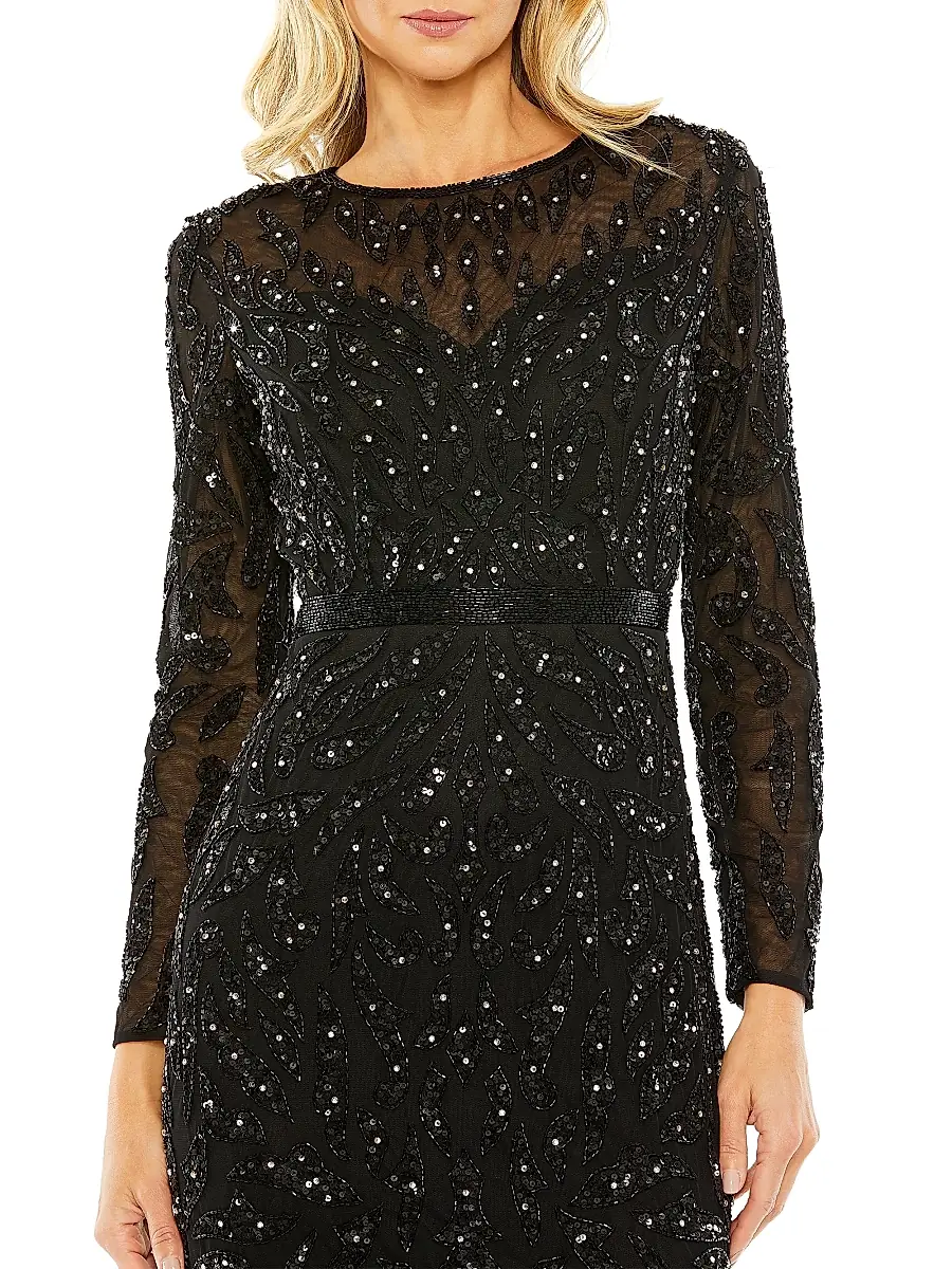 Mac Duggal Women's Illusion Sequin Gown | Thumbnail 4 Mac Duggal Women's Illusion Sequin Gown | Thumbnail 4