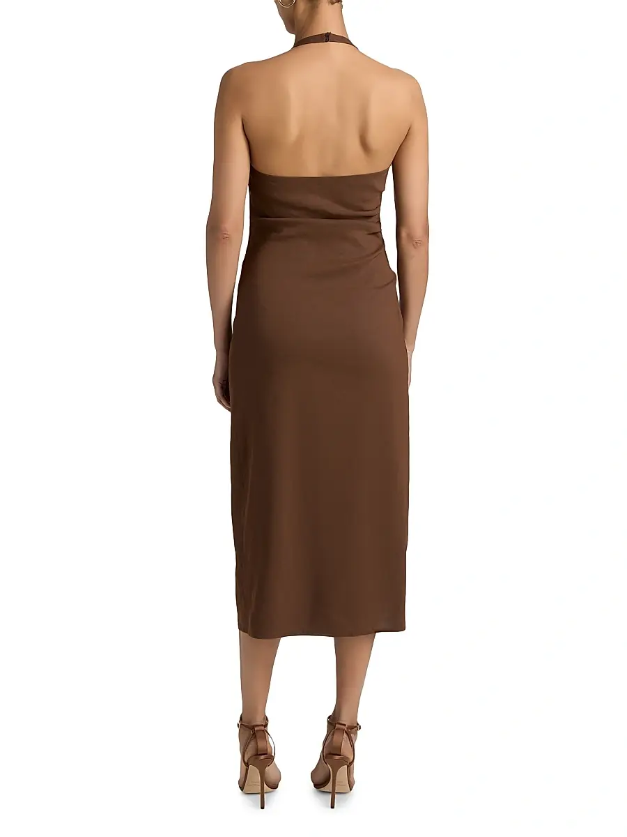 A.L.C. A. L.C. Women's Sylvie Linen-Blend Wrap Midi-Dress | Thumbnail 5 A.L.C. A. L.C. Women's Sylvie Linen-Blend Wrap Midi-Dress | Thumbnail 5