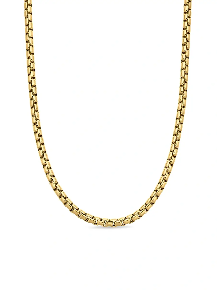 David Yurman Men's Box Chain Necklace In 18K Yellow Gold, 5mm