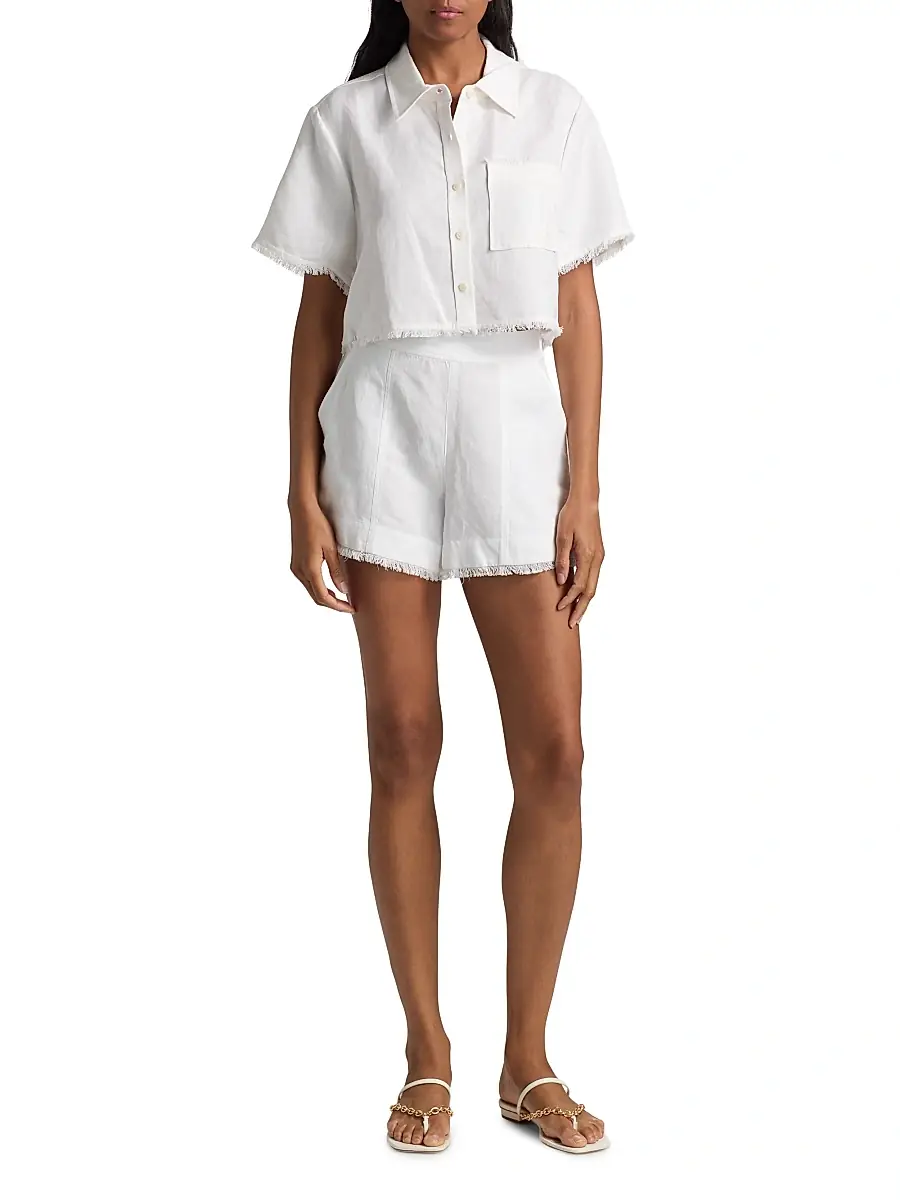 Simkhai Women's Dax Linen-Blend Shorts | Thumbnail 2 Simkhai Women's Dax Linen-Blend Shorts | Thumbnail 2