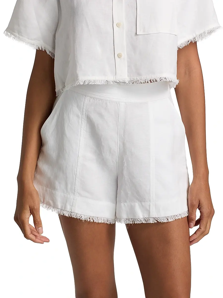 Simkhai Women's Dax Linen-Blend Shorts | Thumbnail 3 Simkhai Women's Dax Linen-Blend Shorts | Thumbnail 3
