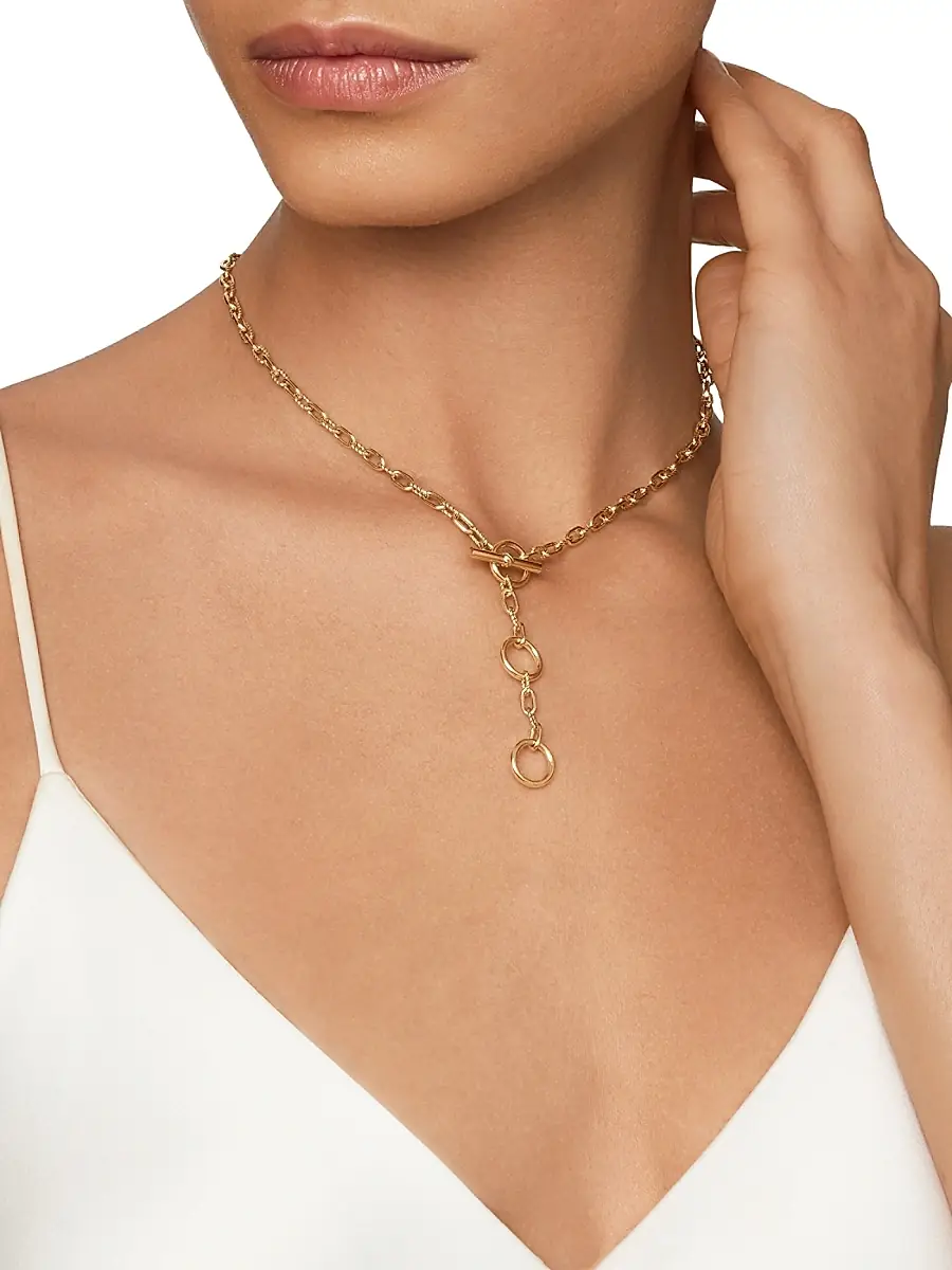 David Yurman Women's DY Madison Three Ring Chain Necklace in 18K Yellow Gold, 3MM - Gold | Thumbnail 2 David Yurman Women's DY Madison Three Ring Chain Necklace in 18K Yellow Gold, 3MM - Gold | Thumbnail 2