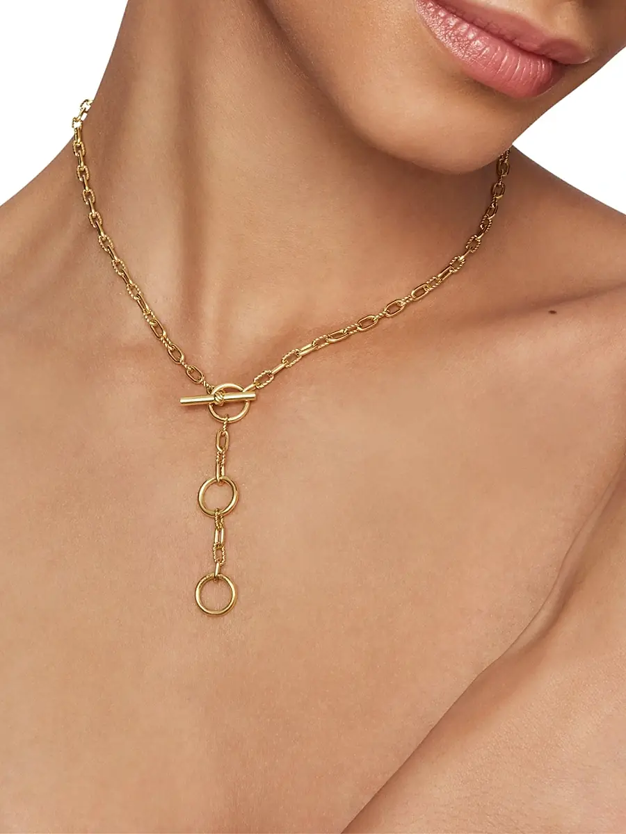 David Yurman Women's DY Madison Three Ring Chain Necklace in 18K Yellow Gold, 3MM - Gold | Thumbnail 7 David Yurman Women's DY Madison Three Ring Chain Necklace in 18K Yellow Gold, 3MM - Gold | Thumbnail 7