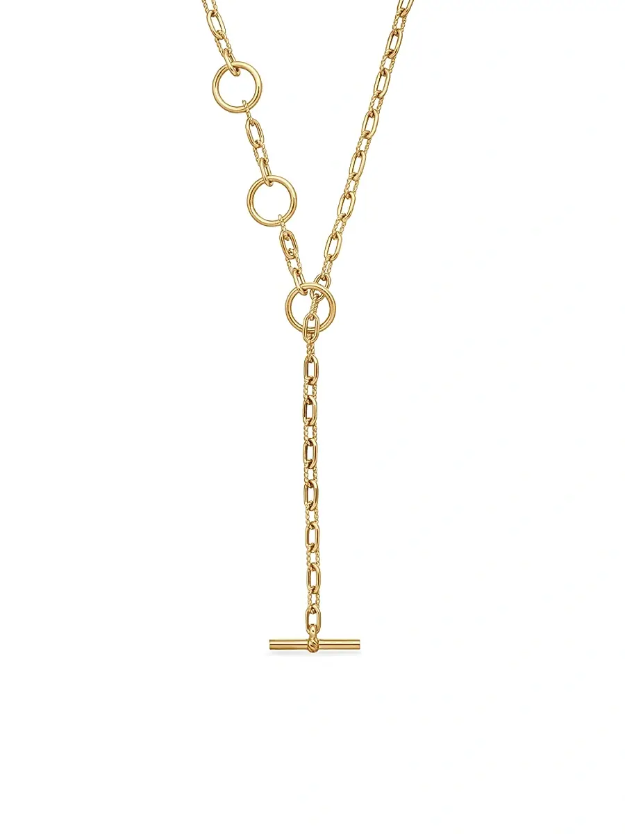 Women's DY Madison Three Ring Chain Necklace in 18K Yellow Gold, 3MM - Gold Women's DY Madison Three Ring Chain Necklace in 18K Yellow Gold, 3MM - Gold