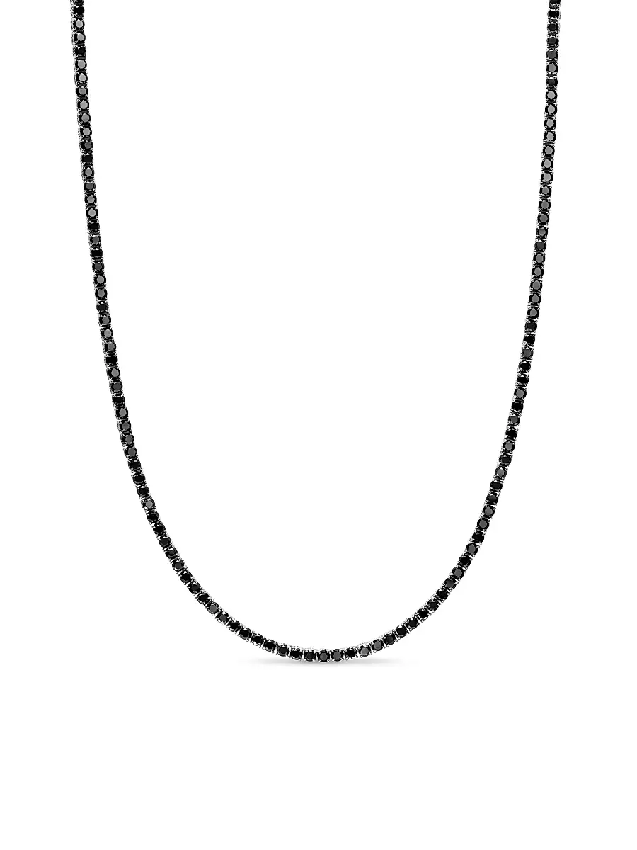 David Yurman Men's Tennis Necklace in 18K White Gold