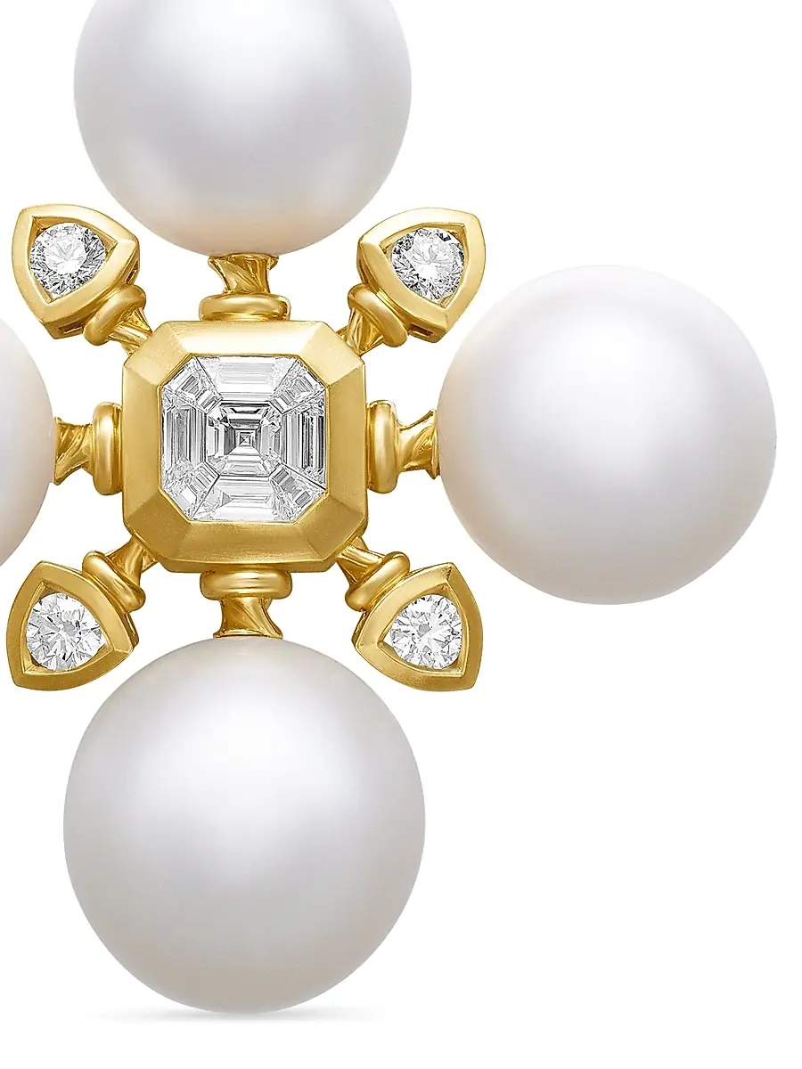David Yurman Women's Renaissance Pearl Pendant in 18K Yellow Gold with Pearls and Diamonds, 29.4mm - South Sea White Pearl | Thumbnail 5 David Yurman Women's Renaissance Pearl Pendant in 18K Yellow Gold with Pearls and Diamonds, 29.4mm - South Sea White Pearl | Thumbnail 5