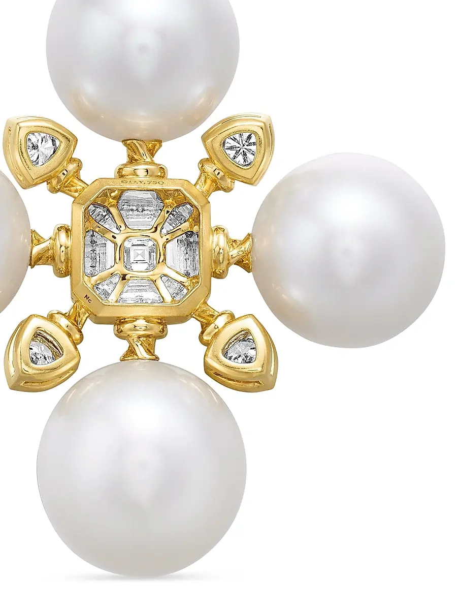 David Yurman Women's Renaissance Pearl Pendant in 18K Yellow Gold with Pearls and Diamonds, 29.4mm - South Sea White Pearl | Thumbnail 6 David Yurman Women's Renaissance Pearl Pendant in 18K Yellow Gold with Pearls and Diamonds, 29.4mm - South Sea White Pearl | Thumbnail 6