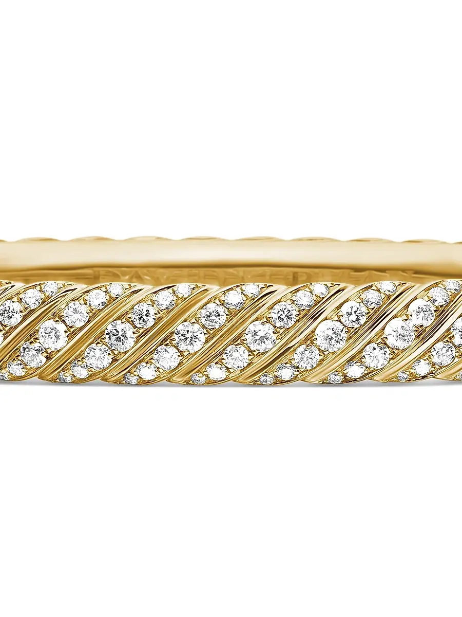 David Yurman Women's Sculpted Cable Bangle Bracelet in 18K Yellow Gold - Diamond | Thumbnail 6 David Yurman Women's Sculpted Cable Bangle Bracelet in 18K Yellow Gold - Diamond | Thumbnail 6