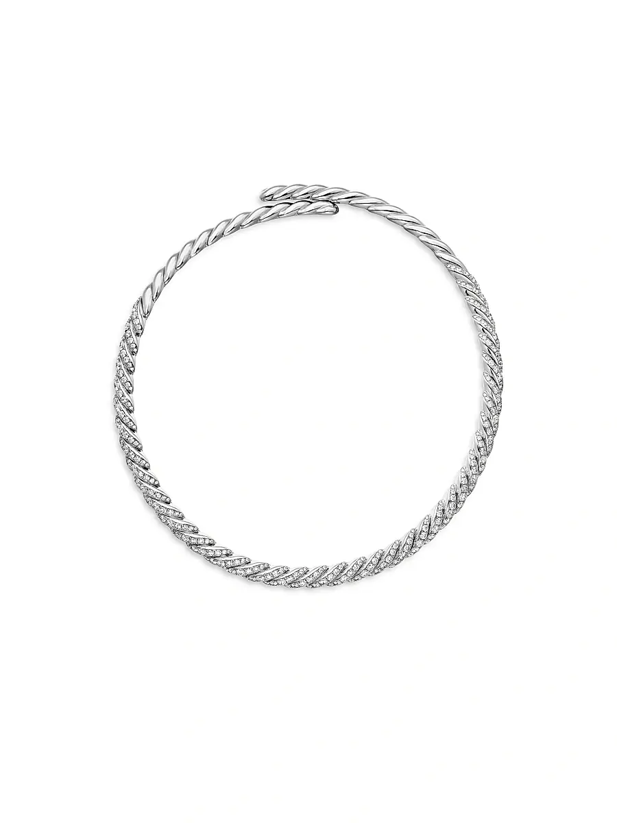 David Yurman Women's Pavéflex Necklace In 18K White Gold
