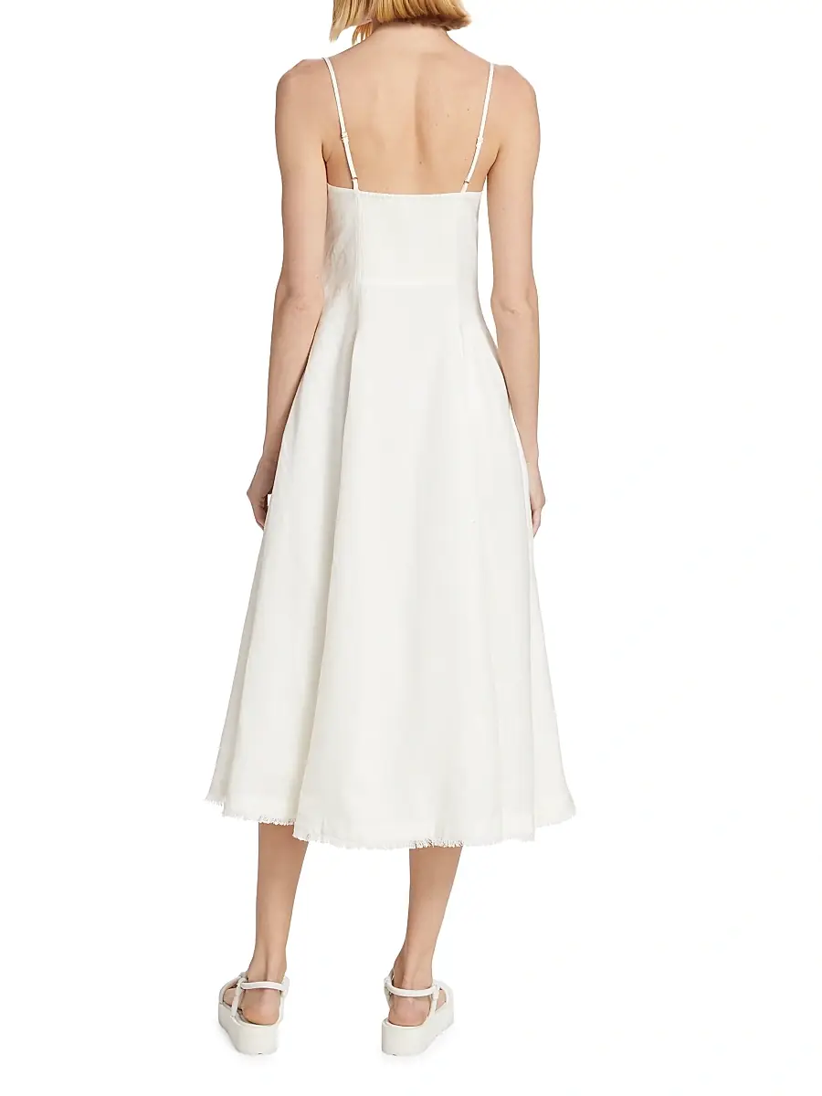 Simkhai Women's Analise Linen-Blend Bustier Midi-Dress | Thumbnail 5