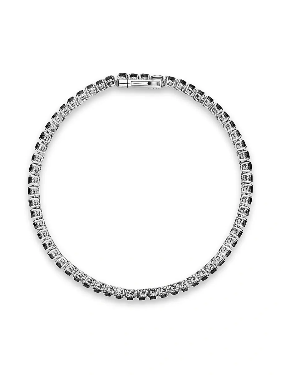David Yurman Men's Tennis Bracelet in 18K White Gold | Thumbnail 3 David Yurman Men's Tennis Bracelet in 18K White Gold | Thumbnail 3