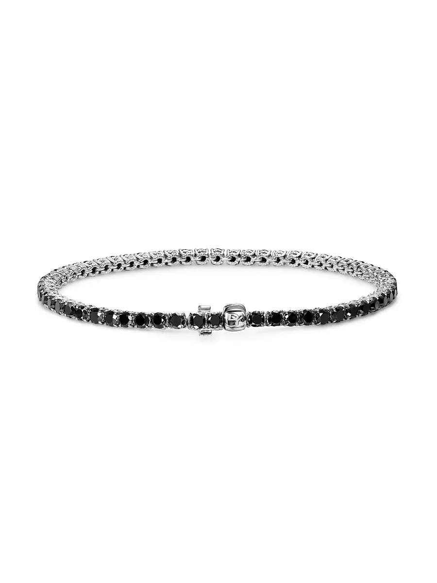 David Yurman Men's Tennis Bracelet in 18K White Gold | Thumbnail 4 David Yurman Men's Tennis Bracelet in 18K White Gold | Thumbnail 4